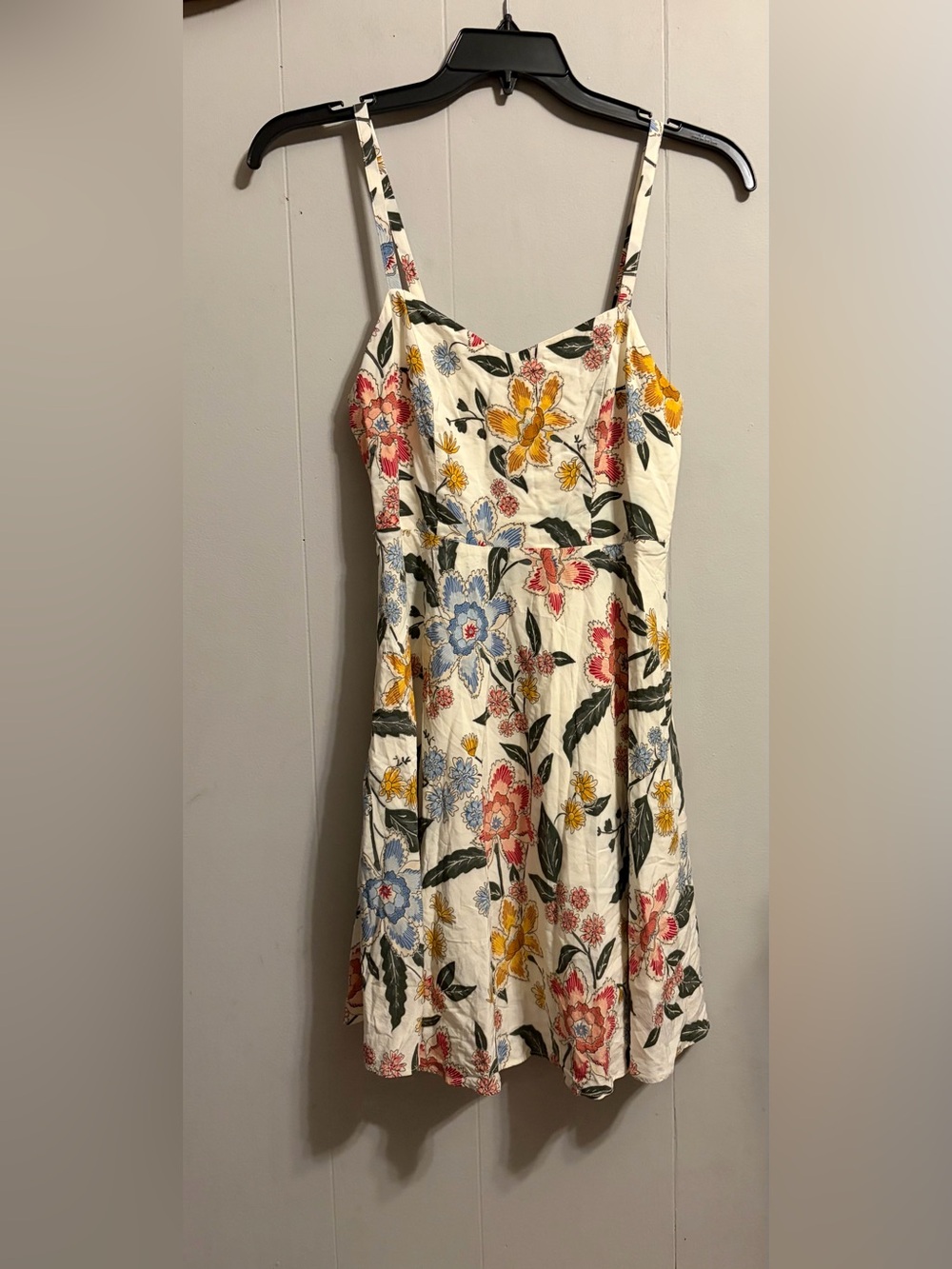 Old Navy White Mini Dress with Pink, Blue & Yellow Floral Print